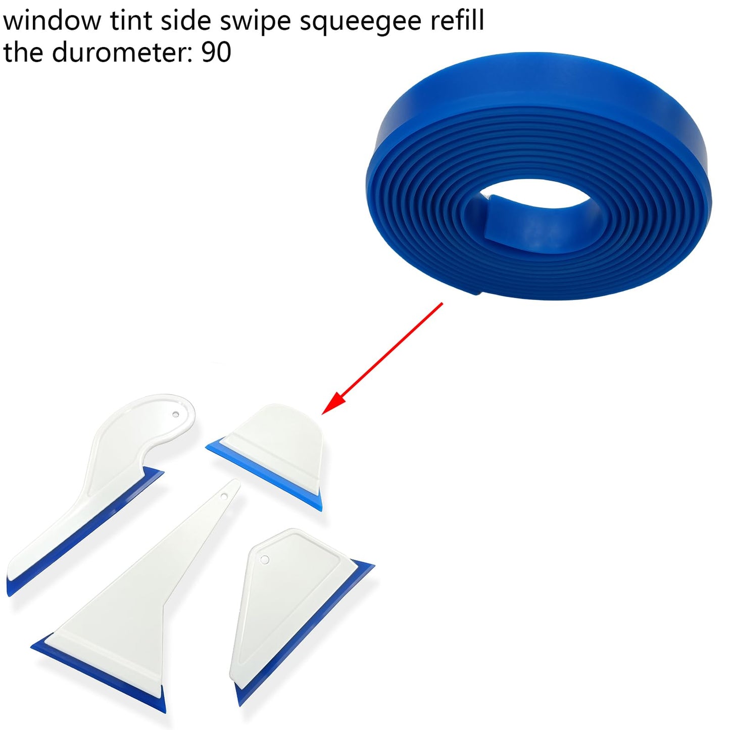 NBTOOL Window Tint Tools 158 Inch Window Tinting Squeegee Replacement PU Bevel Blades Blue Squeegee Refill Tint Tools - Blue