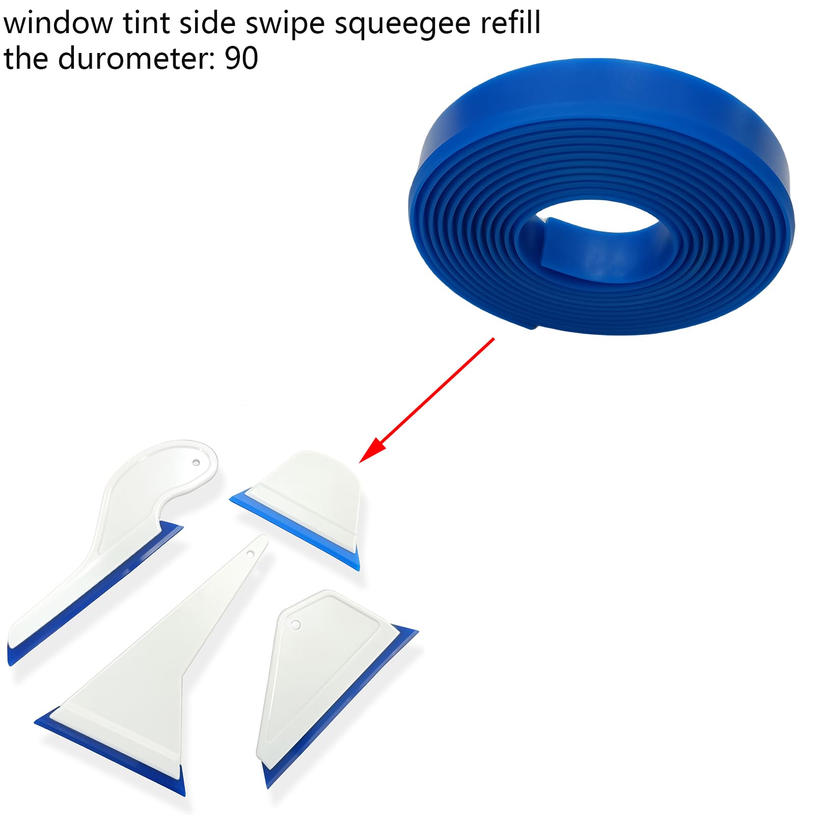NBTOOL Window Tint Tools 158 Inch Window Tinting Squeegee Replacement PU Bevel Blades Blue Squeegee Refill Tint Tools - Blue