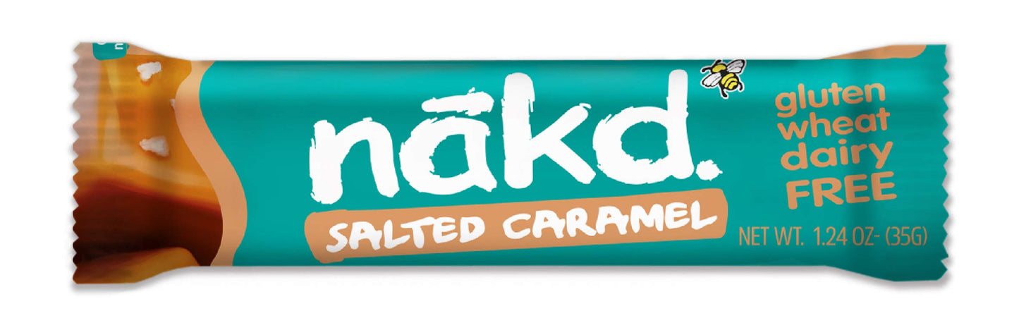 Nakd Bars, Salted Caramel Raw Fruit and Nuts, Gluten Free, Vegan 18 Count