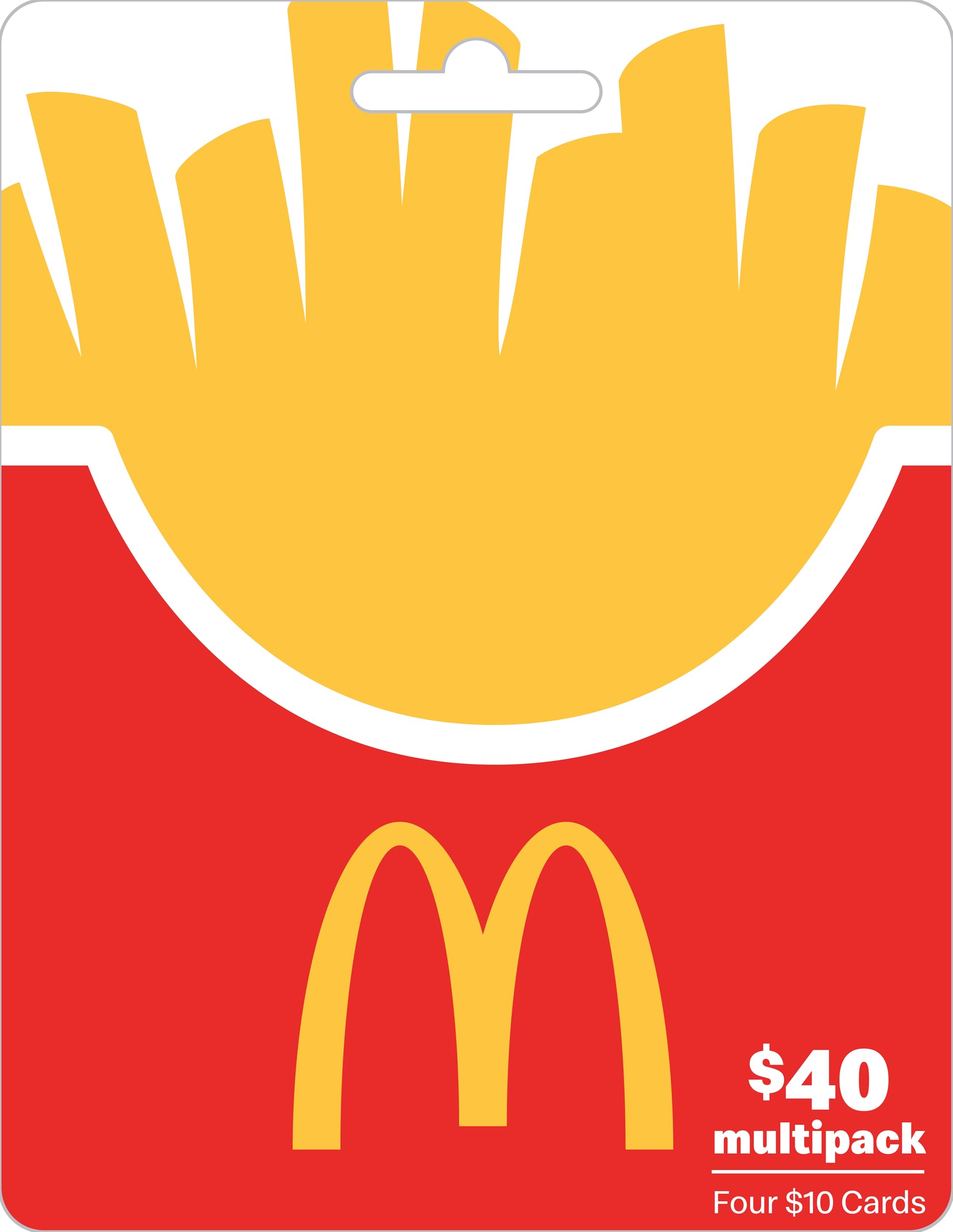 McDonald's Multipack Physical Gift Card - 4 x $10 - $40