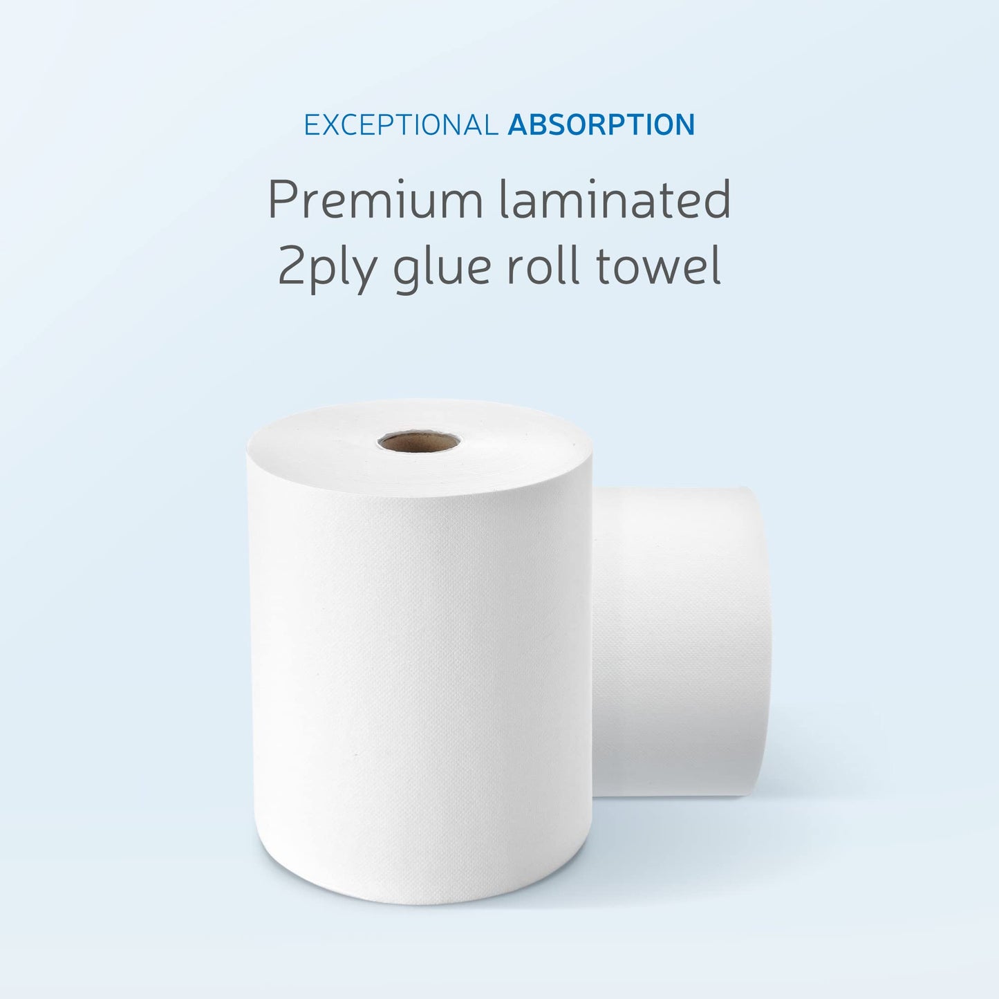 EZbrnd Premium Soft 2ply+ Hardwound Hand Towel Roll, FSC certified, 600 ft x 6 rolls, Universal 8" x 1.5" core, P2H600