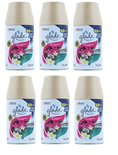 Glade Automatic Spray Air Freshener Refill Exotic Tropical Blossoms Scent 6.2 Ounce (Pack of 6)