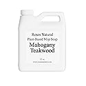 Mahogany Teakwood Plant-Based Floor Cleaner Mop Soap - 32 oz | Streak-Free, Highly Scented, Concentrated Mop Solution for Tile, Vinyl, Hardwood