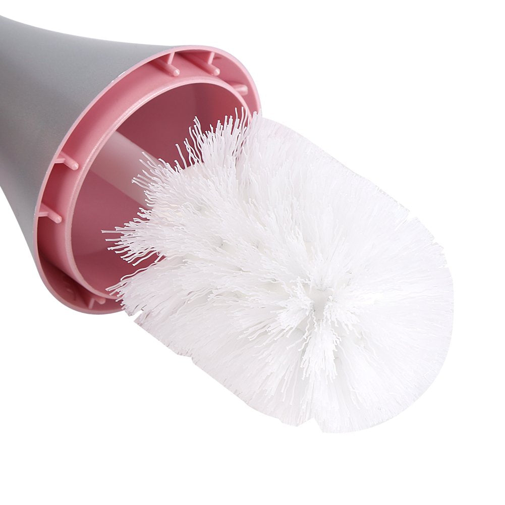 Toilet Brush Stainless Steel and Canister Toilet Bowl Brush and Holder for Bathroom Storage Strong White