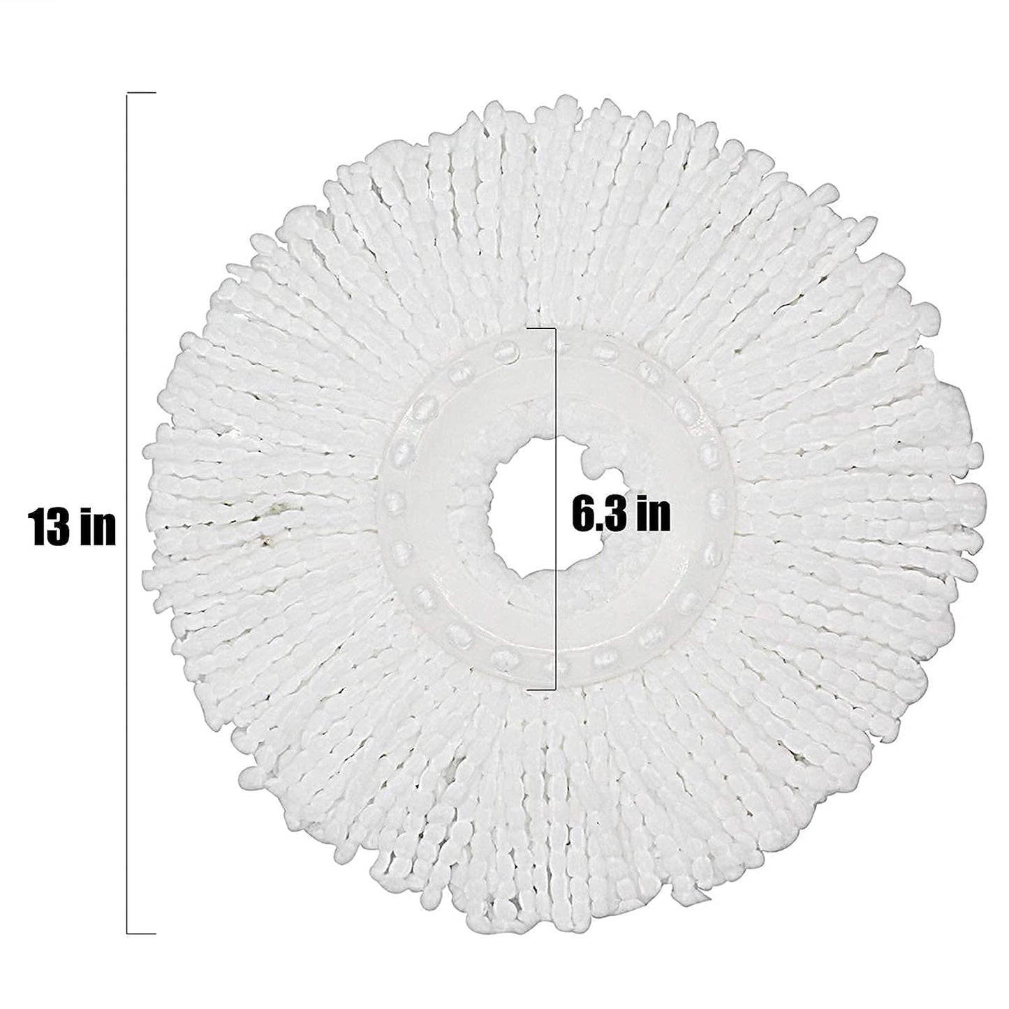 5 Replacement Mop Micro Head Refill for 360° Spin Magic Mop-Microfiber Replacement Mop Head-Round Shape Standard Size