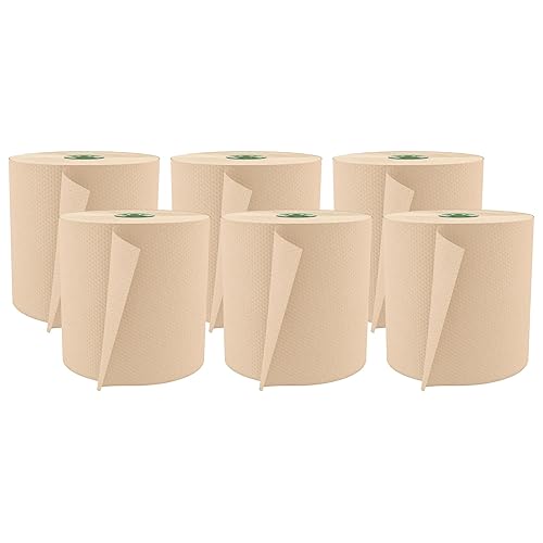 Cascades PRO Perform Roll Paper Towels for Tandem Dispensers 1-Ply - 775 ft Rolls, 100% Recycled, Compostable, High Capacity, 6 Rolls/Case - T115