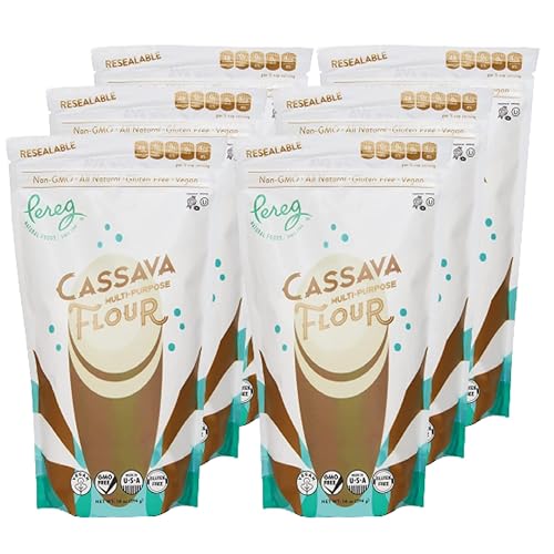 Cassava Flour (14 Oz x 6 Pack) | Gluten-Free, Non-GMO, Grain-Free, Paleo & Vegan Baking & Cooking Flour | Wheat Flour Substitute | Made From Fresh Raw