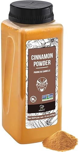 Soeos Cinnamon Powder, 15 oz (425g), Ground Cinnamon, 100% Raw, Non-GMO, Kosher Certified, Seasoning Spice for Coffee, Baking, Cooking and Beverages