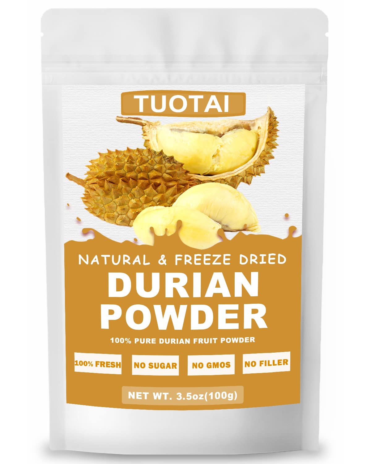 Nature Durian powder,Freeze Dried Durian Powder, 3.5 Ounces, Durian Fruit Powder for Smoothie, Drinks and Baking Food
