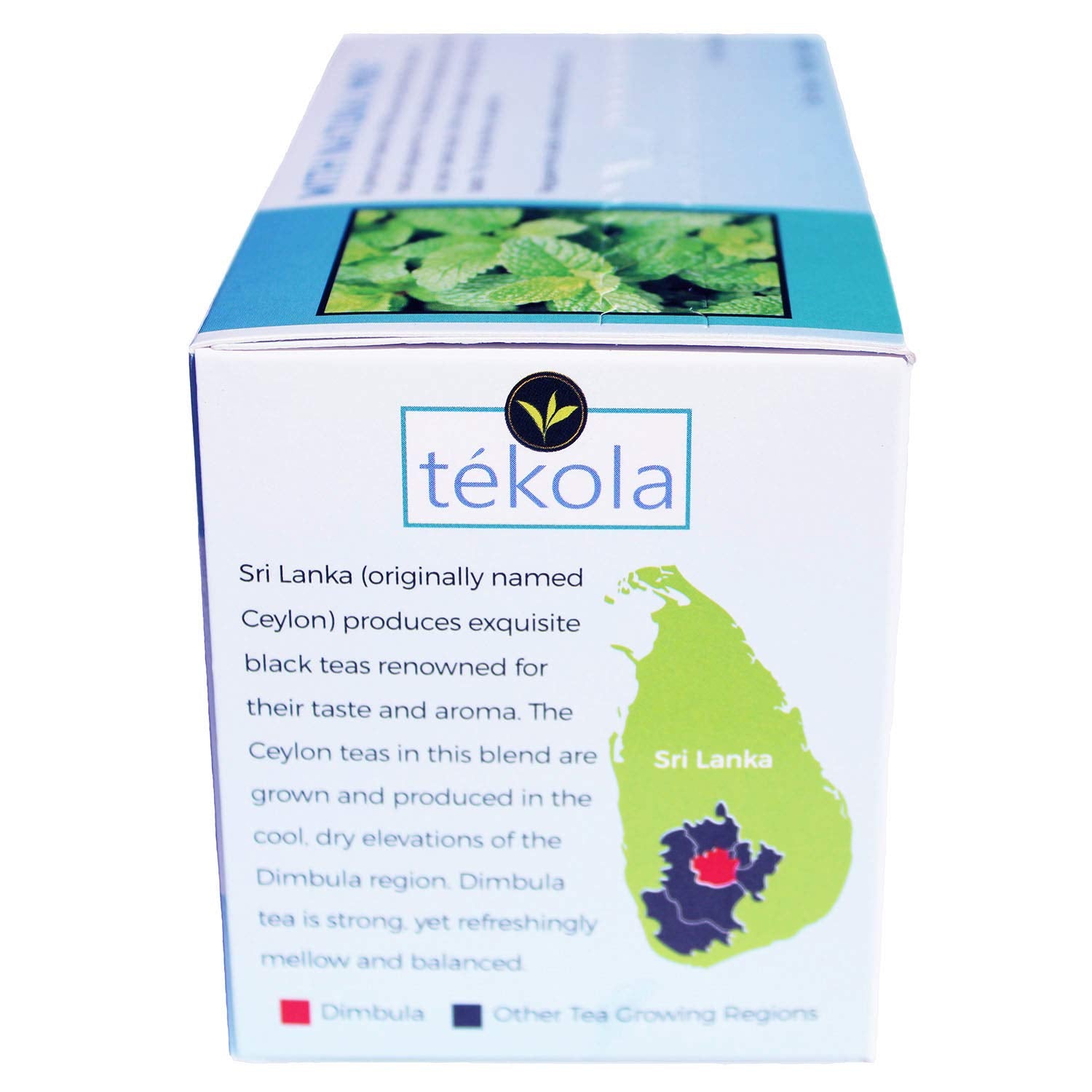 tekola, Ceylon Black Tea with Peppermint flavor. A premium blend of 100% pure Ceylon Tea. Full-bodied and invigorating, it will liven up your taste