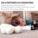 LEVIBASIC Wool Dryer Balls 6 Pack XL, Genuine New Zealand Wool to Core, 100% Organic Fabric Softener Alternative, Baby Safe & Chemical Free, Reduce