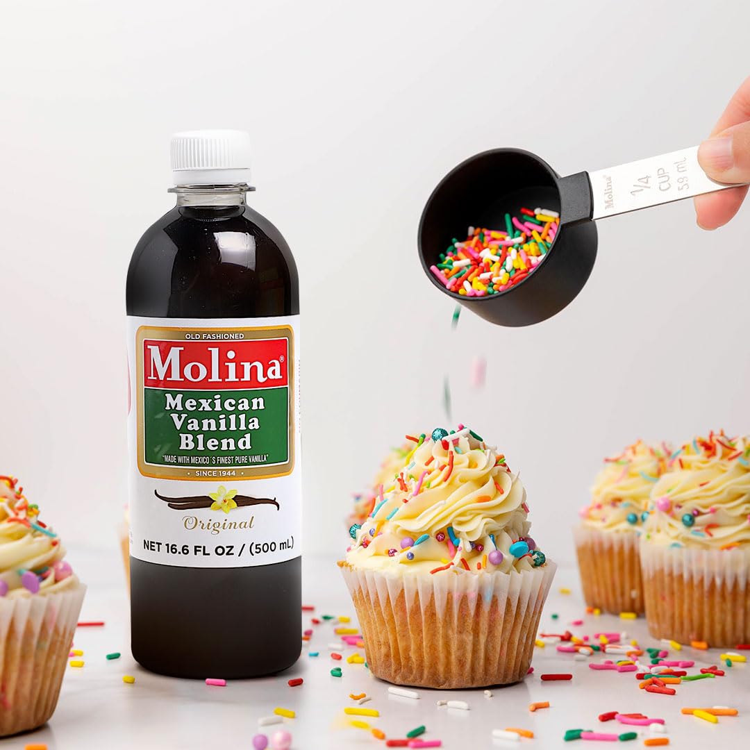 Vanilla Molina - Mexican Vanilla Blend with Pure Vanilla Extract - 2 Pack (16.6 Fl Oz Bottles) - 33.86 Fl Oz Total, Natural Flavoring for Baking