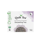 QuikTea Organic Darjeeling Tea | Long Leaf, Single Box 3.52 oz (100 Grams) | All-Natural, certified Organic, Fragrant Long Leaf tea from Darjeeling