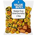 Crunchy Peanut Butter Miniature Cups - Individually Wrapped Milk Chocolate Candy Rees Mini Crunchy Cups Bulk - 2 Pounds 85380