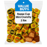 Crunchy Peanut Butter Miniature Cups - Individually Wrapped Milk Chocolate Candy Rees Mini Crunchy Cups Bulk - 2 Pounds 85380