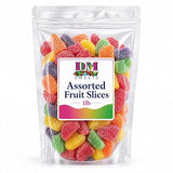 Assorted Fruit Slices - 1 lb of Variety Lemon Cherry Strawberry Orange Bulk Bag of Sugar Coated Chewy Treats