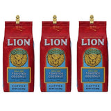 Lion Coffee, Toasted Coconut Flavor, Light Roast, Whole Bean, 10 Ounce Bag (Pack of Three)