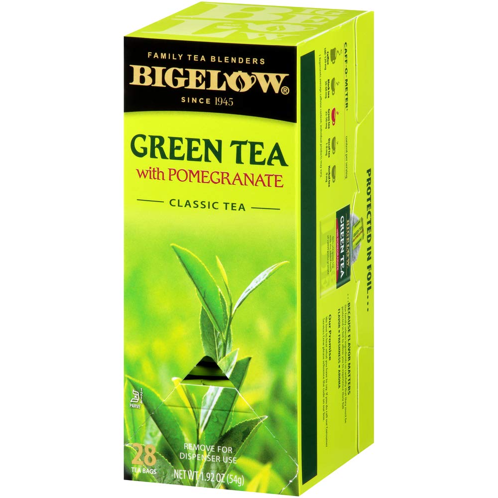 Bigelow Tea Green Tea with Pomegranate 28-Count Box (Pack of 1) Premium Green Tea with Pomegranate Rosehips Hibiscus Antioxidant-Rich All Natural