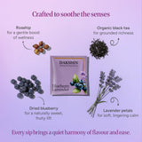 DAKSHIN Organic Blueberry Lavender Tea Bags | Black Tea with Lavender Petals, Dried Blueberry & Rosehip | Antioxidant & Focus Support Tea | USDA