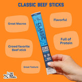The New Primal Classic Beef Meat Stick, Whole30 Approved, Paleo, Keto, Pantry Staple, Certified Gluten Free, Low Carb, High Protein Snack, Sugar Free