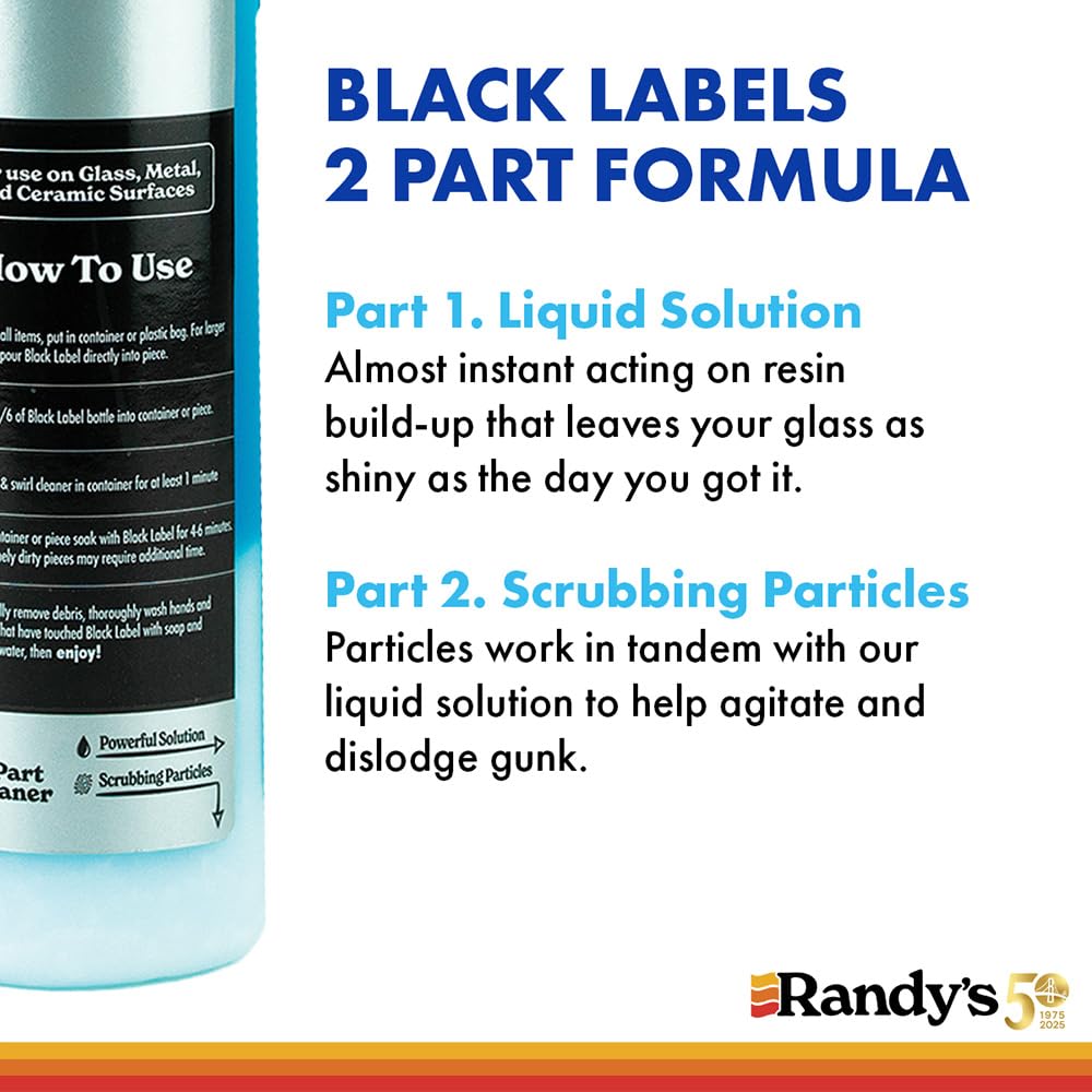 Randy's Black Label Cleaner with 24 Soft Tapered Cleaners - All-in-One Cleaning Kit for Glassware, Glasstops, Ceramic, Metal, and Hard-to-Reach Areas