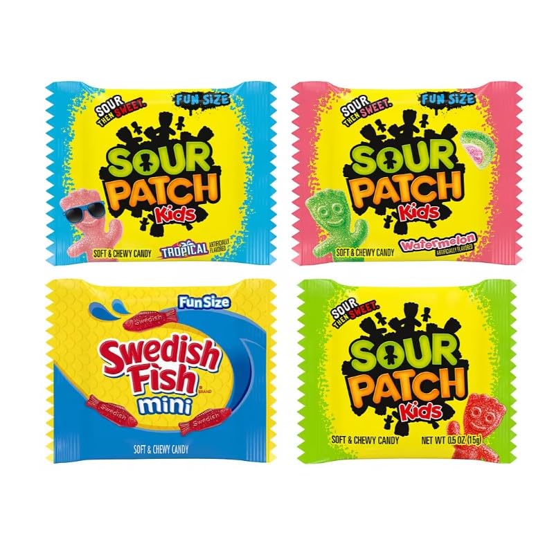 SourPatch Kids Variety Pack, Fun Size Individually Wrapped Candy for Party, 2lb Bag, LIVEBEAR Assortment.