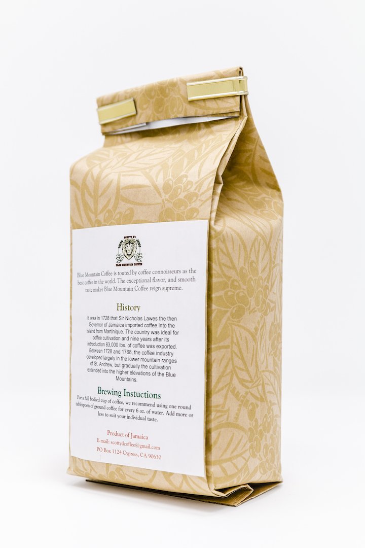 Scotty D's Jamaican Coffee "Golden Lion" Blend-Jamaican Blue Mountain(Whole Bean) (Medium Roast) 8 oz.