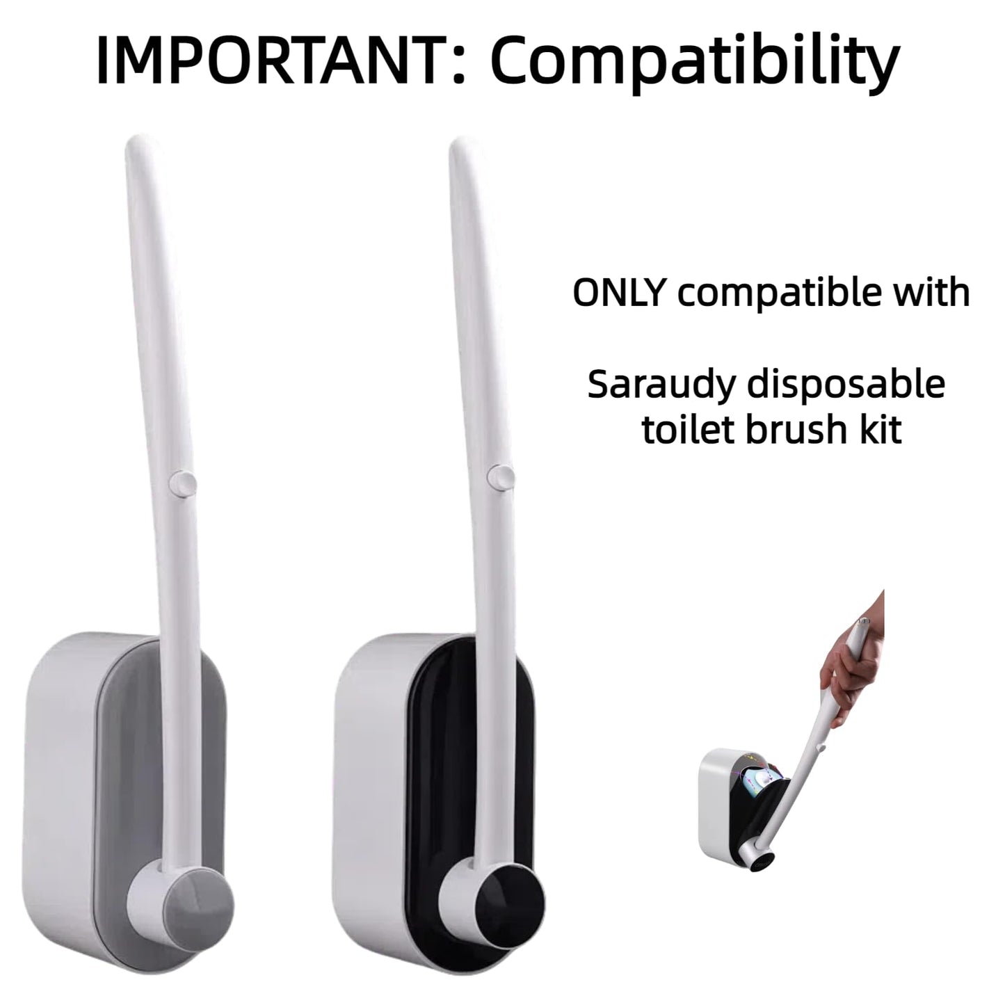 Saraudy 72 Count Toilet Brush Refill Pads, Toilet Brush Refill, Only Compatible Disposable Toilet Brush, Toilet Scrubber Refills, Brush Head