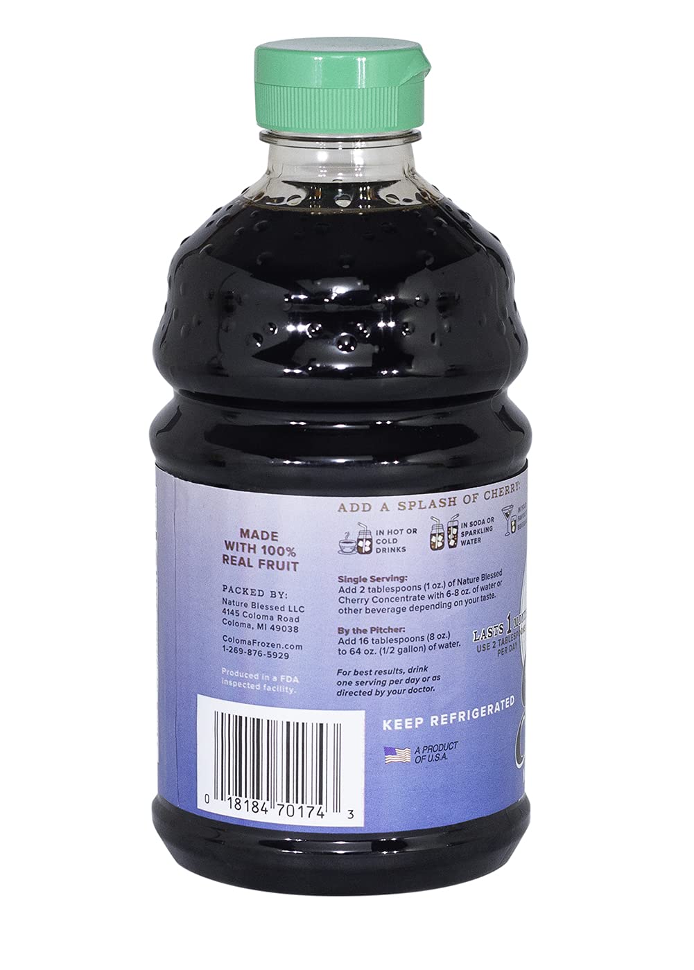Nature Blessed 100% Pure Tart Cherry Concentrate, 4 Quarts