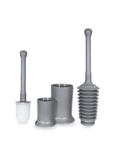 Master Plunger 500 & Toilet Brush Combo Set - Heavy-Duty Gray Toilet Plunger with High-Efficiency Brush and Holder - Durable, Compact Bathroom