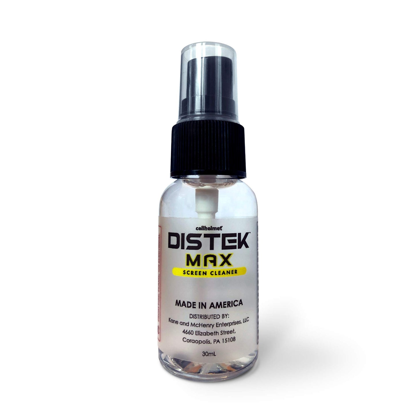 cellhelmet DISTEK Max Screen & Phone Cleaner | 70% Isopropyl Alcohol Formula | Safe for All Devices | Anti-Streak & Fast-Drying | 30mL Travel Size |