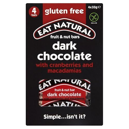 Eat Natural Gluten Free Bars Cranberries, Macadamias and Dark Chocolate (4x33g) - Pack of 2
