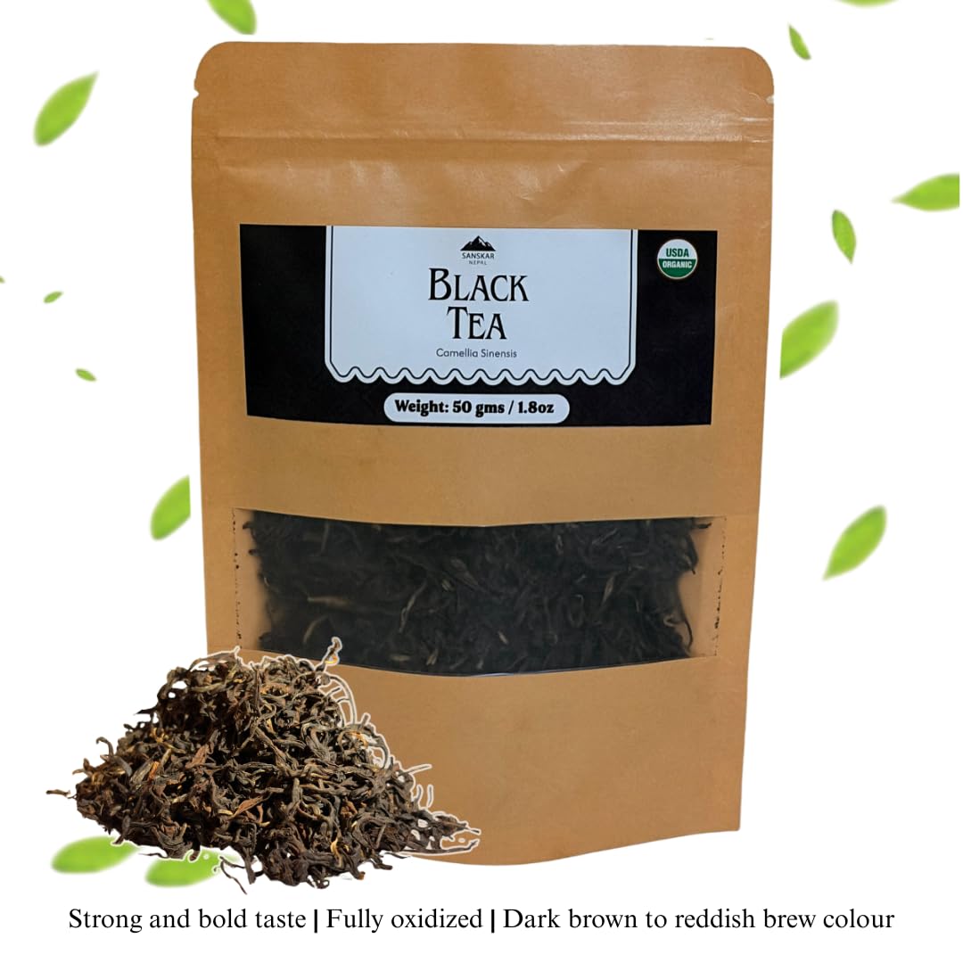 Sanskar Nepal - Black Tea, Single-Origin Black Tea from Nepal, High-Altitude-Grown Loose Leaf Tea, 50 g/1.7 oz Bag Yields 25 Cups