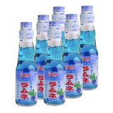 Shirakiku Ramune Japanese Soda, Blueberry Flavor, 6 Glass Bottles