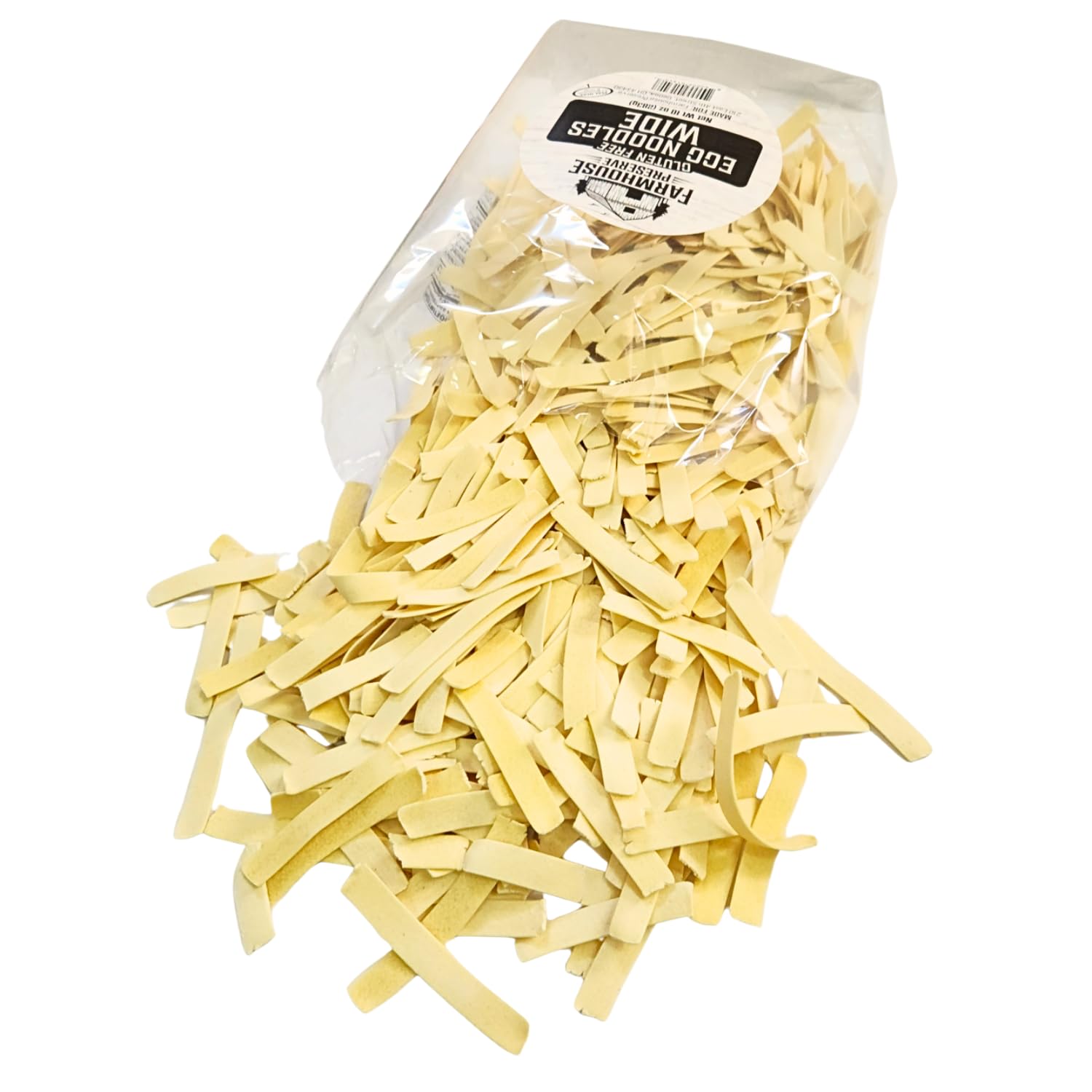 Gluten Free Wide Egg Noodles - Farmhouse Preserve Double Egg Yolk Amish Noodles, Chicken Noodle Soup, Stroganoff, Casseroles, Sheet-Cut, Rice Flour