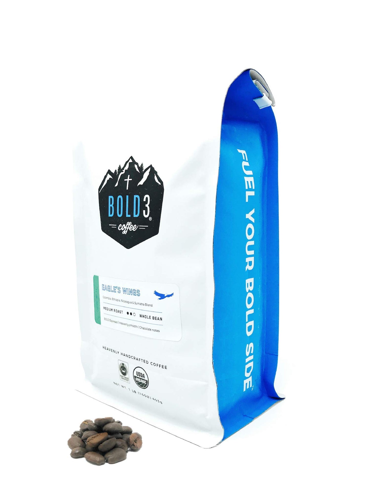 BOLD3 coffee for Jesus Christ, Fair Trade Organic, Colombian Ethiopian Nicaragua, Specialty Gourmet Premium Coffee Beans, Best Christian Gift, Arabica