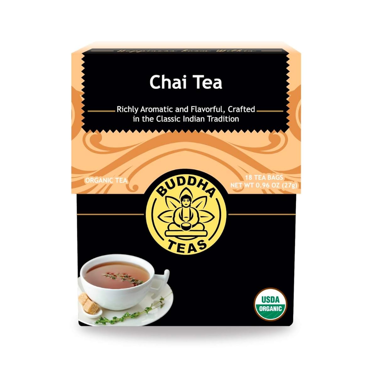 Buddha Teas - Organic Chai Tea - Delicately Spiced & Warming - For Health & Wellbeing - With Antioxidants & Minerals - Clean Ingredients
