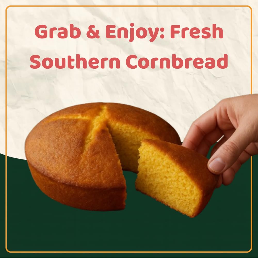 Southern Cornbread Loaf - Sweet Rich Buttery Flavor - Homemade Style - Freshly Baked Whole Perfect for Breakfast, Dinner, or Holiday Meals - Net Wt 1