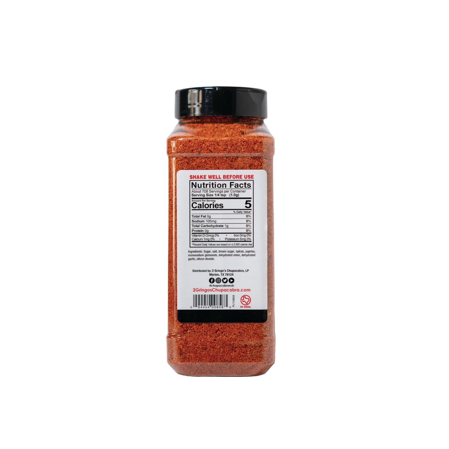 2 Gringos Chupacabra Ribnoxious Rub, 25 Ounce Bottle