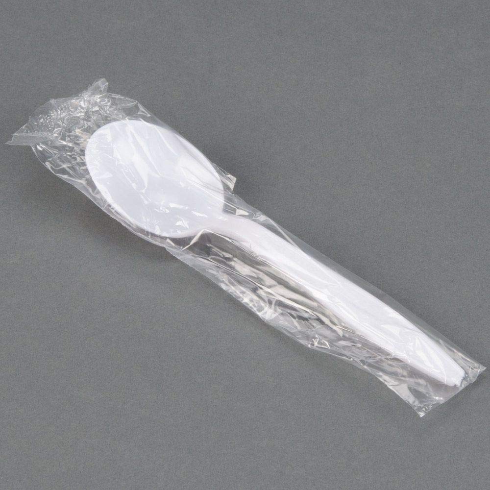 Individuanlly Wrapped Heavy Weight Plastic Fork (Black, 100) (SPOON, 100, WHITE)