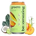 Be Amazing Greens Drink, Peach Mango, Ready to Drink, 10 Organic Fruits & Vegetables, Coconut Water, Vitamin C, Prebiotic Fiber, 25 Calories, Low