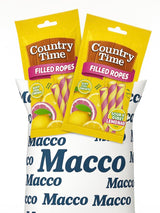 Country Time Candy Filled Ropes Sour N' Sweet Lemonade Gummy Candy Sticks, Soft & Chewy Twist Candy 3 oz. - 2 Pack by Macco