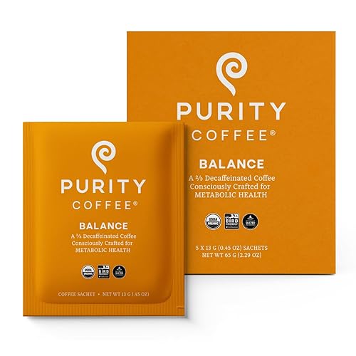 Purity Coffee BALANCE 2/3 Decaf Medium Roast Single Serve Sachets 5ct
