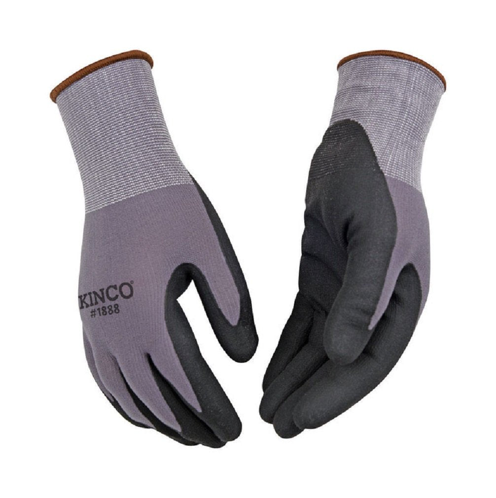 Kinco 1888-L Nylon Knit Shell & Micro-Foam Nitrile Palm Gloves, Large (Pack of 6)