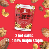 Lakanto Candied Nuts Maple Glazed - No Sugar Added, Sweetened with Monk Fruit, 3 Net Carbs, Keto Diet Friendly, Vegan, On the Go Snack Anytime (Maple
