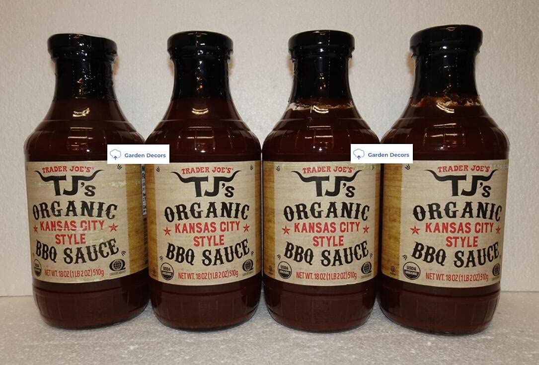 Trader Joe’s TJ’s Organic Kansas City Style BBQ Sauce 18oz 510g (Four Bottles)