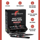 Mount Hagen Dispenser Box - 50 Count Organic Instant Coffee Packets Single Serve, Medium Roast Eco-friendly, Fair-Trade, Freeze-dried Arabica Beans