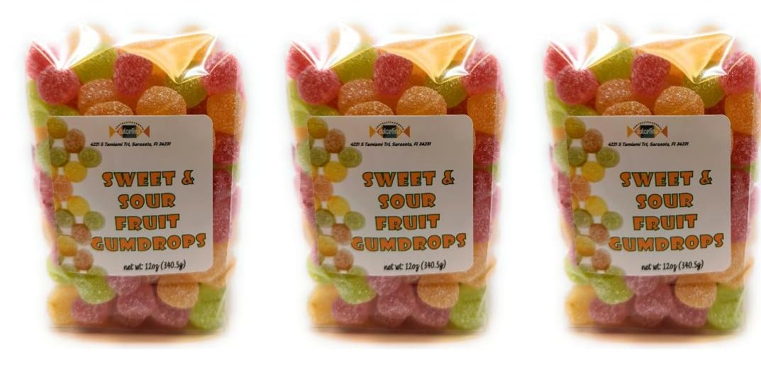Sweet & Sour Gumdrop Collection - Total wt. 36(Oz), Include: 3 pck of Sweet & Sour Gumdrop Mix,