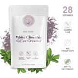 5 SPARROWS Healthy Sugar-Free Coffee Creamer Powder (White Chocolate) - Stevia-Sweetened, Zero Sugar - Keto-Friendly Flavored Drink Mix, 10 oz