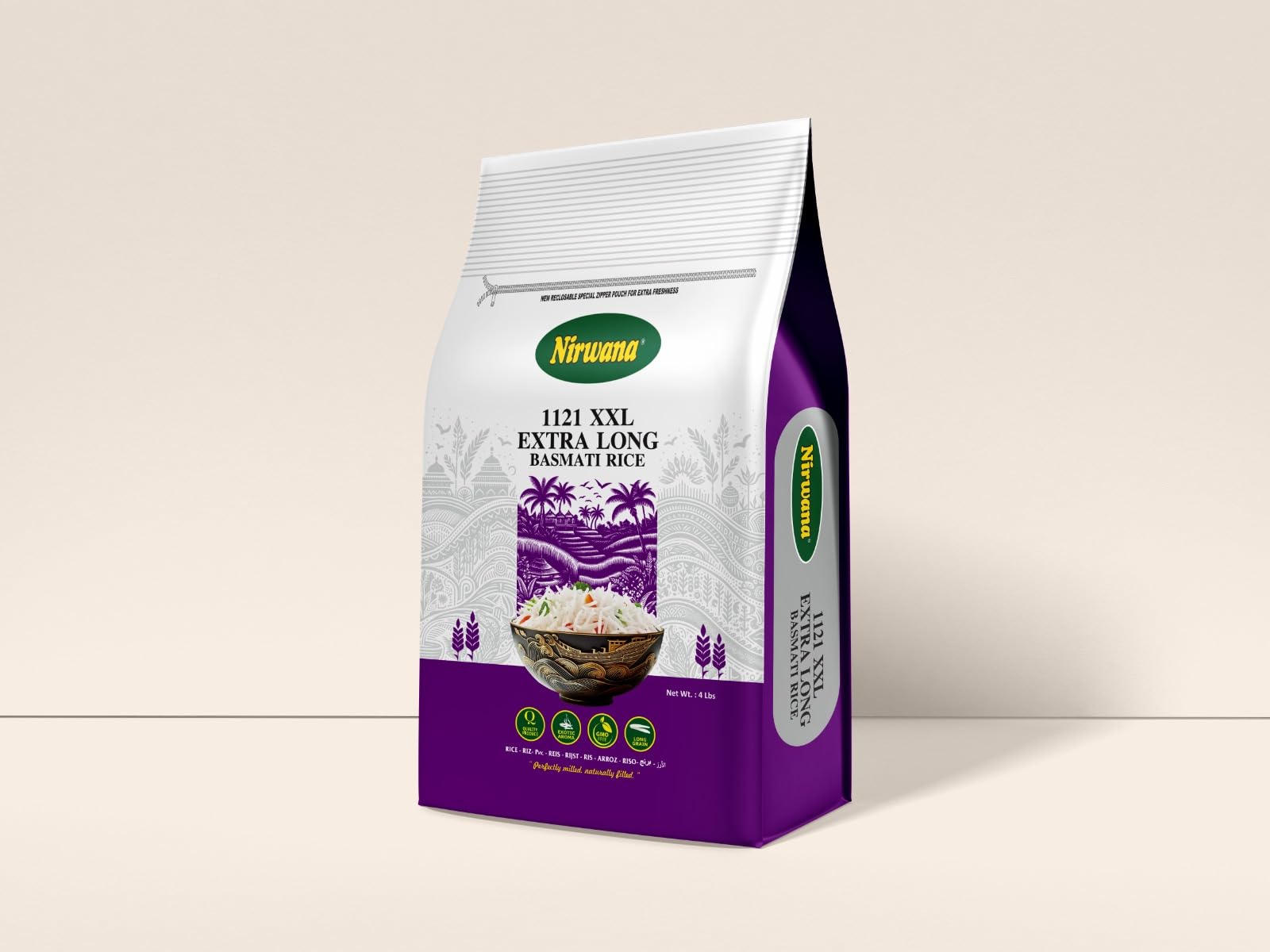 Premium Basmati Rice - Aromatic Long-Grain White, Perfect for Pilaf & More - Ideal for Rice Cooker, Microwave, & Instant Rice Meals (4lb)
